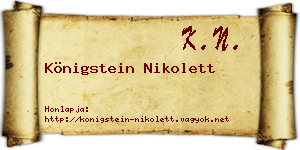 Königstein Nikolett névjegykártya